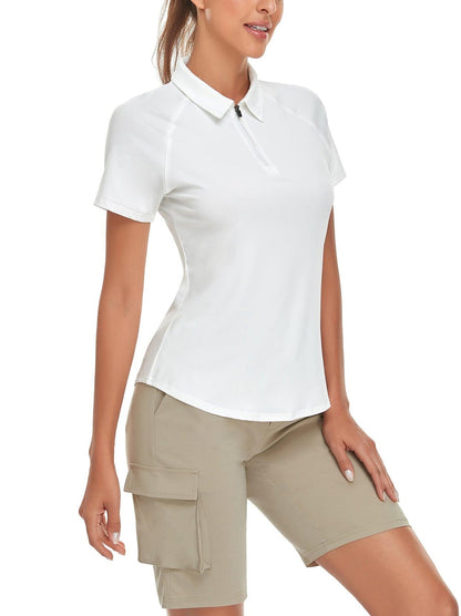 White Short-sleeve Golf Polo for Ladies