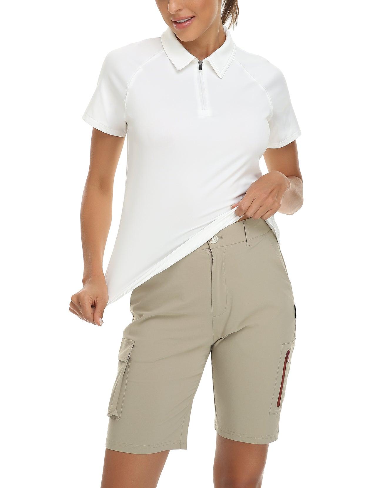 White Short-sleeve Golf Polo for Ladies