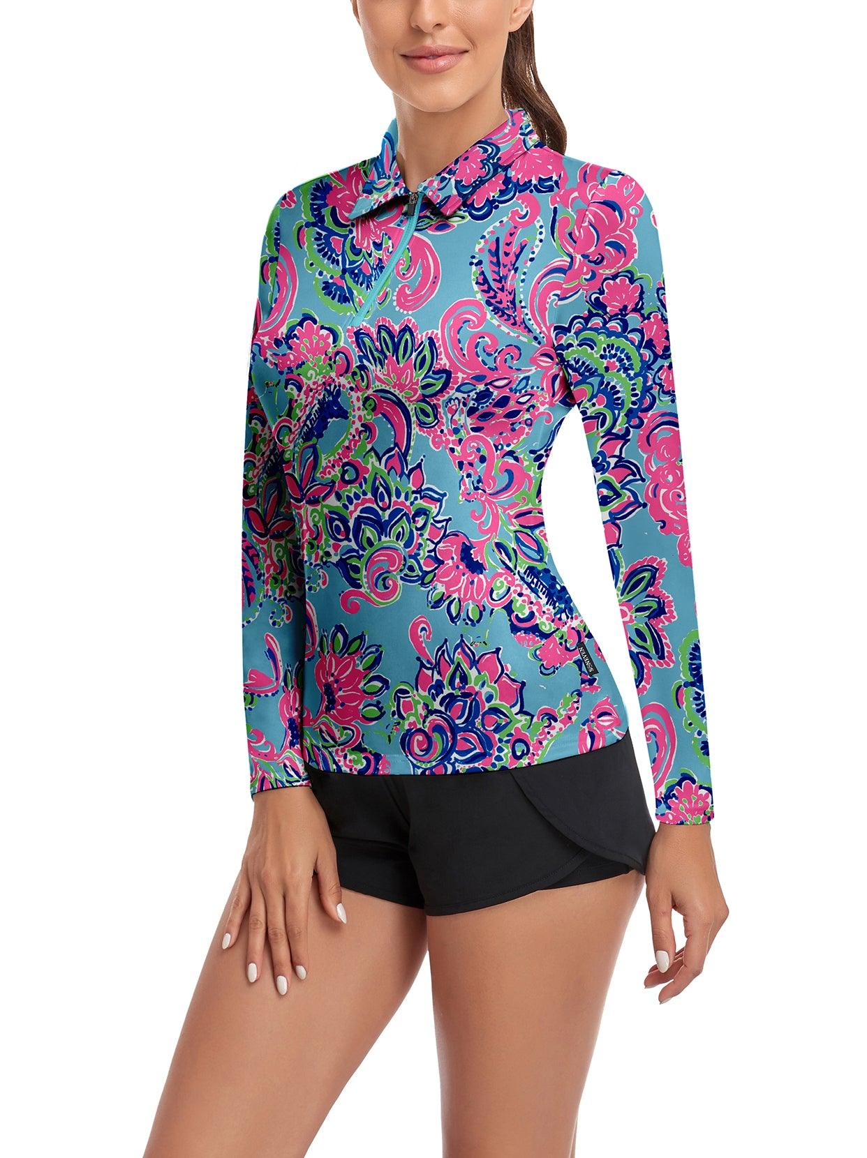 Bontanical Floral Long-sleeve Polo for Ladies