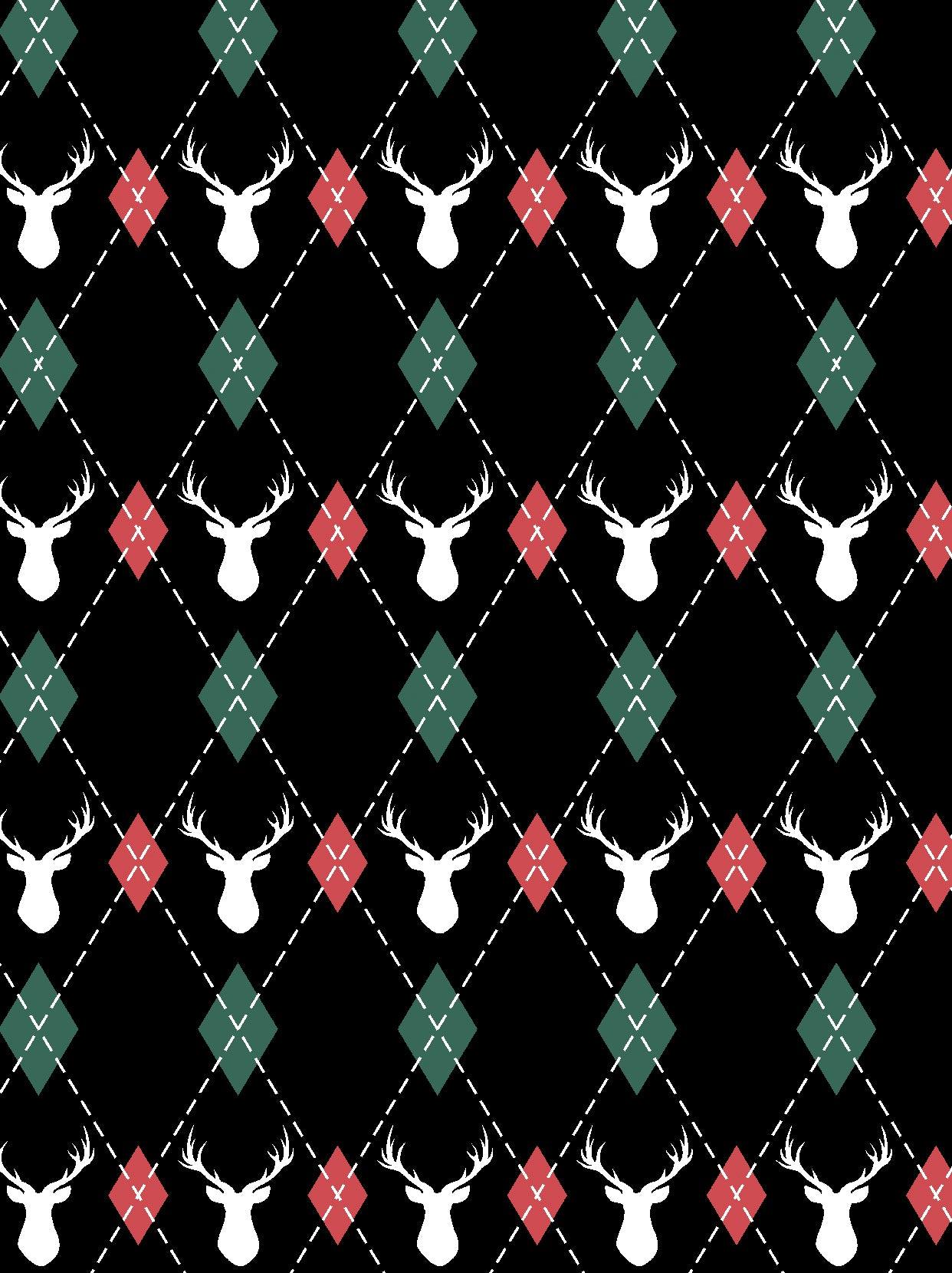 Christmas Reindeer Pattern Long-sleeve Polo Shirt for Ladies