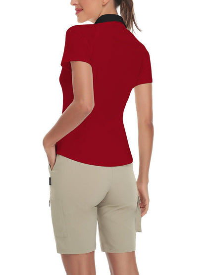 Red Short-sleeve Golf Polo for Women