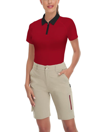 Red Short-sleeve Golf Polo for Women