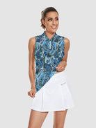 Blue Paisley Quarter-zip Polo Shirt