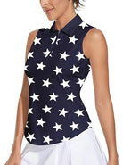 White Star Quarter-Zip Sleeveless Polo Shirt  for Ladies