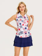 Stars Racerback Sleeveless Athletic Polo Shirt