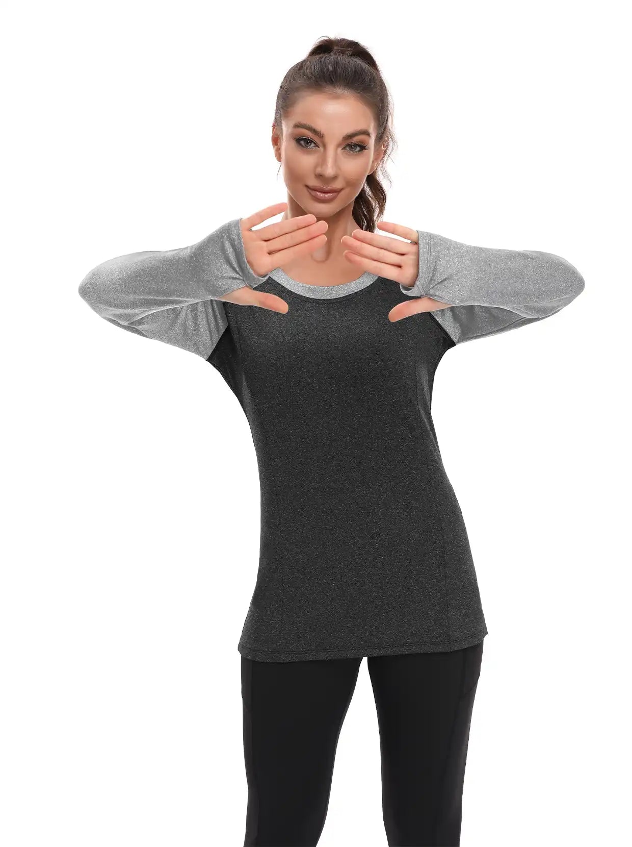 Crew-neck Long-sleeve Thermal Top for Women