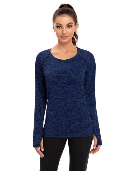 Crew-neck Long-sleeve Thermal Top for Women