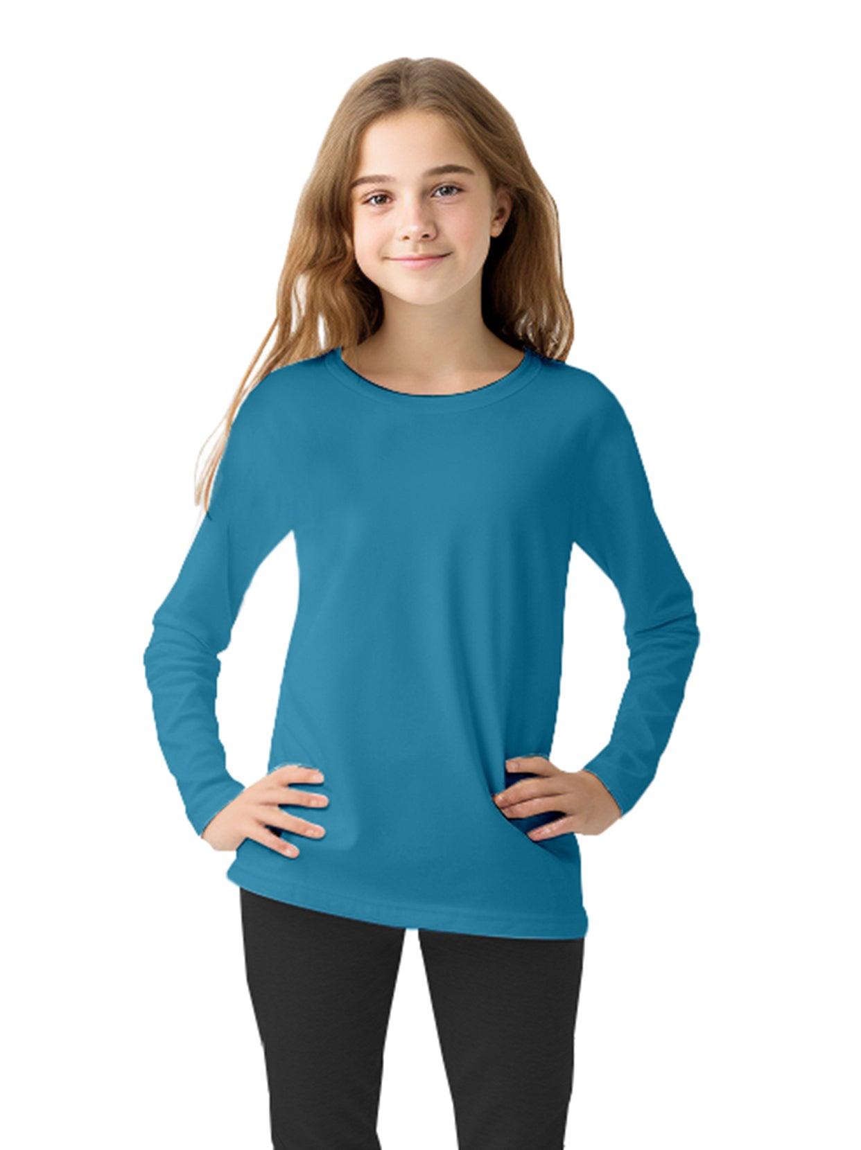 Youth Kids Unisex Thermal -☀️SO® Light Blue Compression Shirt Long Sleeve Fleece Lined Base Layer Football Athletic Undershirt Cold Gear