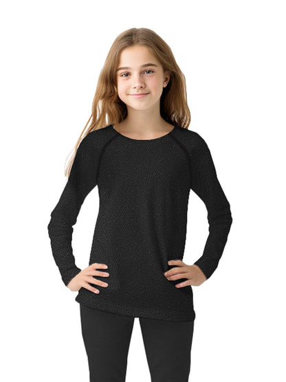 Youth Kids Unisex Thermal -☀️SO® Black Compression Shirt Long Sleeve Fleece Lined Base Layer Football Athletic Undershirt Cold Gear