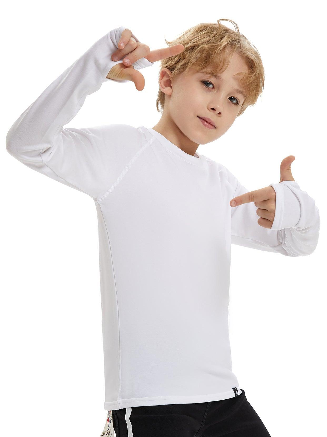 Pullover Long-sleeve Fleece Lined Base Layer for Kids