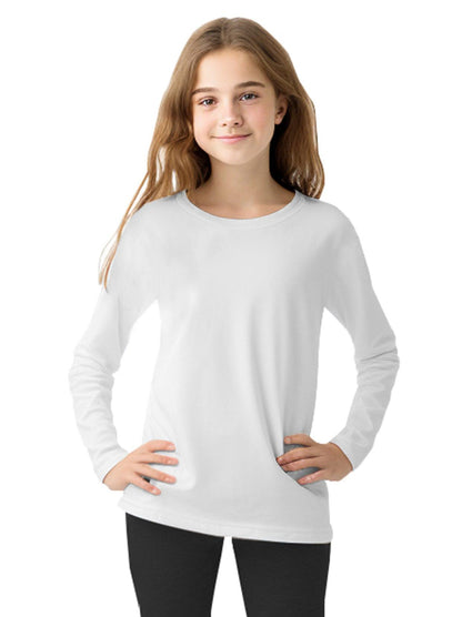 Pullover Long-sleeve Fleece Lined Base Layer for Kids