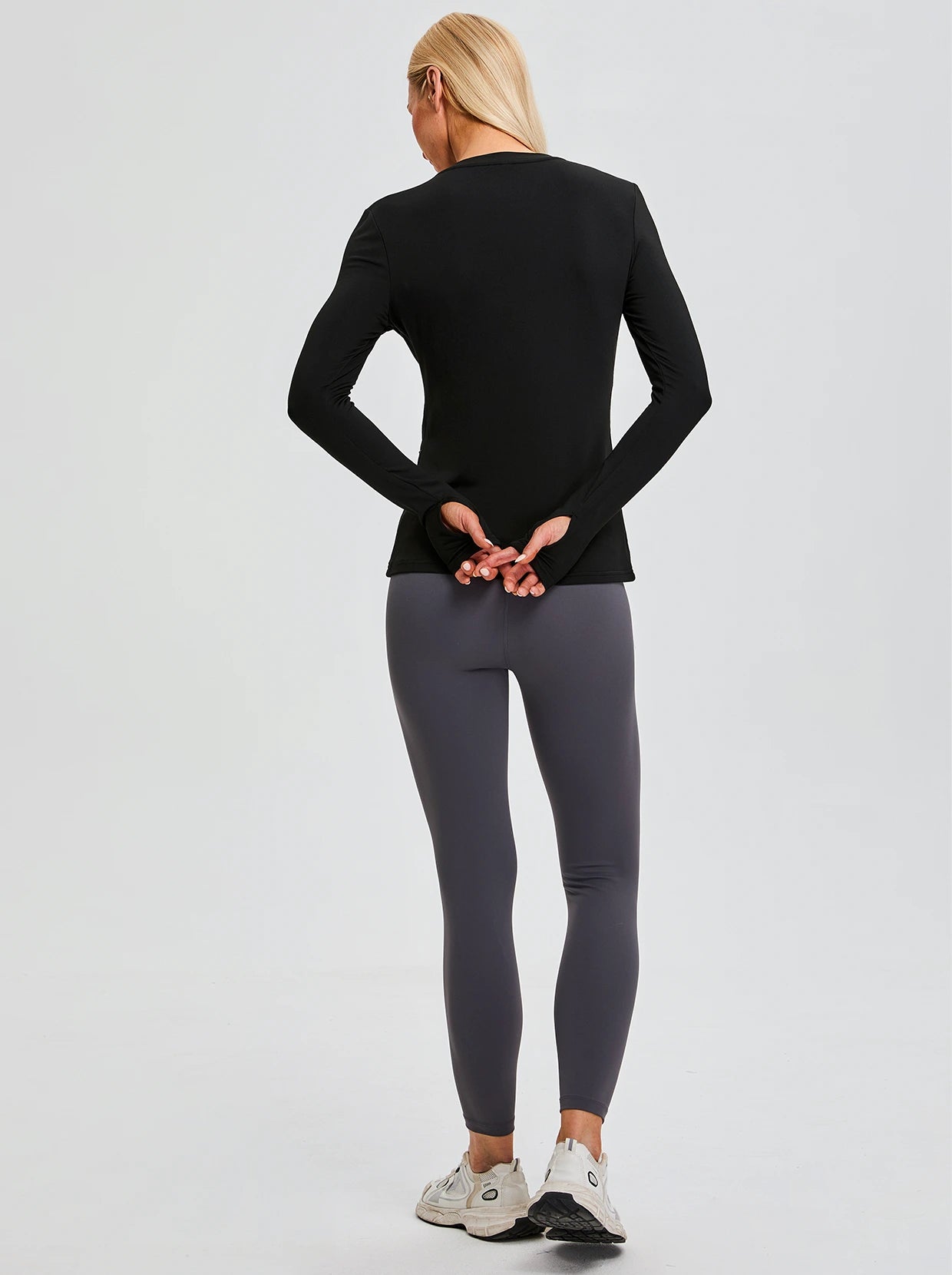 Women's Long-sleeve Fleece Top with Thumb holes