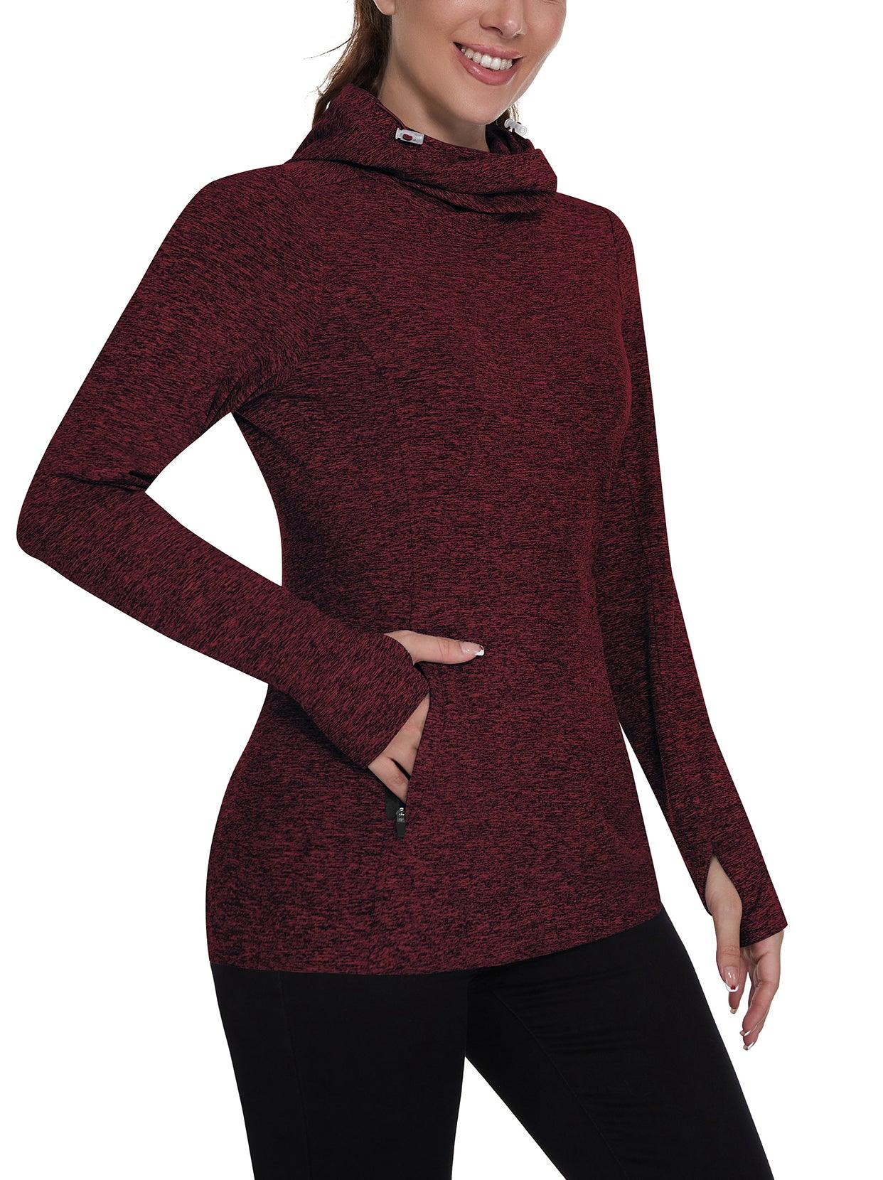 Ladies Pullover Long-sleeve Thermal Top With Thumb Holes