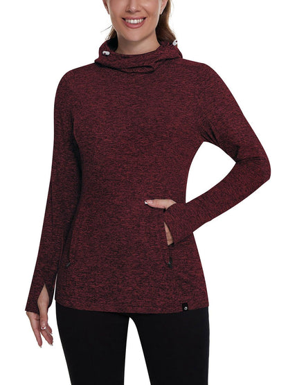 Ladies Pullover Long-sleeve Thermal Top With Thumb Holes