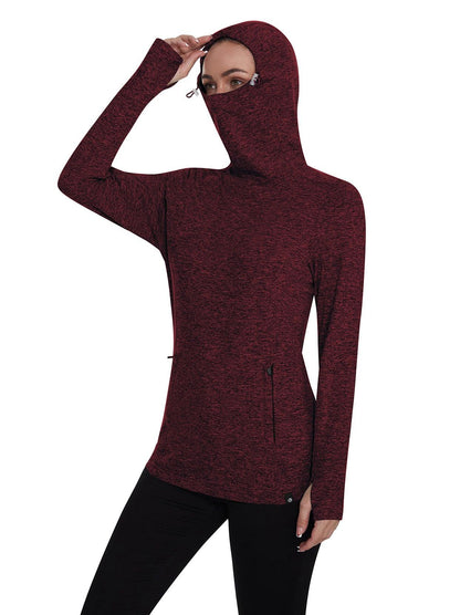 Ladies Pullover Long-sleeve Thermal Top With Thumb Holes