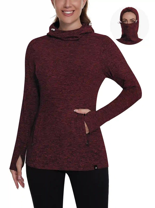 Ladies Pullover Long-sleeve Thermal Top With Thumb Holes