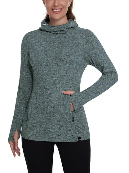 Ladies Pullover Long-sleeve Thermal Top With Thumb Holes