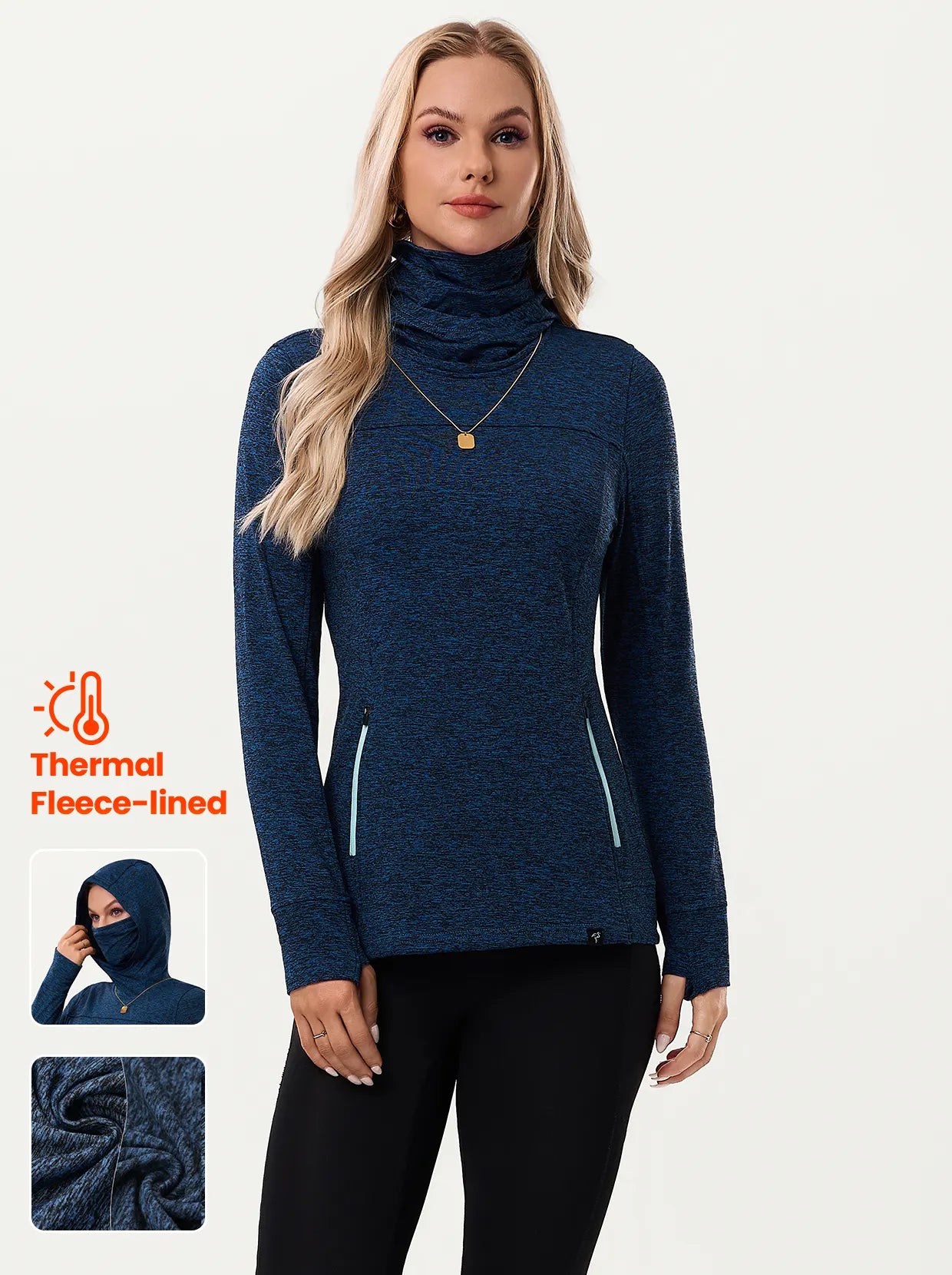 Women's Hooded Thermal Top with Neck Gaiter