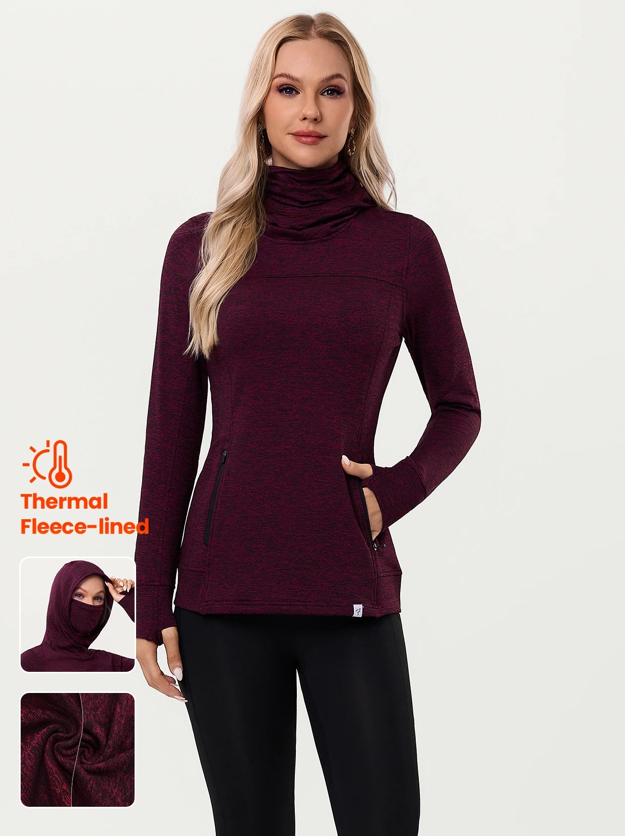 Women's Hooded Thermal Top with Neck Gaiter