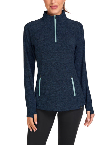 Quarter-zip long-sleeve Thermal Top for Women