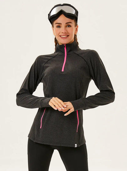 Quarter-zip long-sleeve Thermal Top for Women