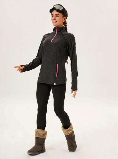 Quarter-zip long-sleeve Thermal Top for Women