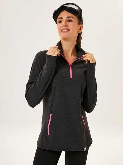 Quarter-zip long-sleeve Thermal Top for Women