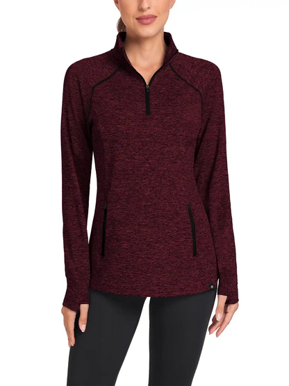 Quarter-zip long-sleeve Thermal Top for Women