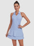 Solid Color 32" V-neck Racerback Athletic Dresses with Shorts