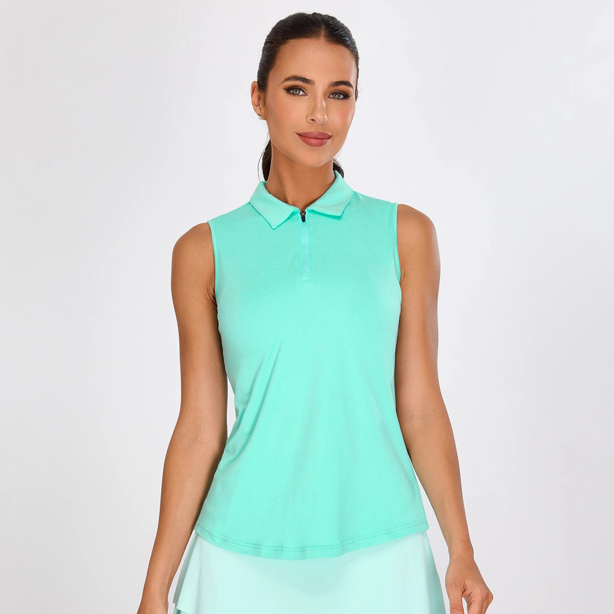 Classic Quarter-zip Sleeveless Polo Shirt