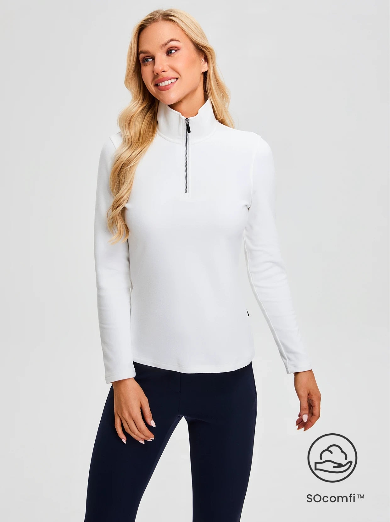 SOcomfi™ Quarter-zip Long-sleeve Tops for Women