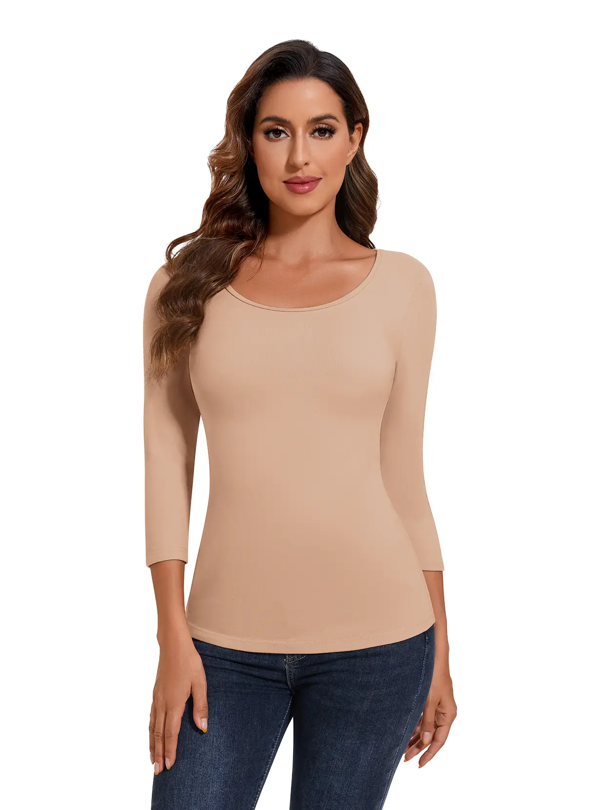 SOcomfi™ Crew-Neck 3/4 Sleeve Thermal Underwear for Women