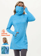 Thermal Cowl-neck Long-sleeve Fleece Dress