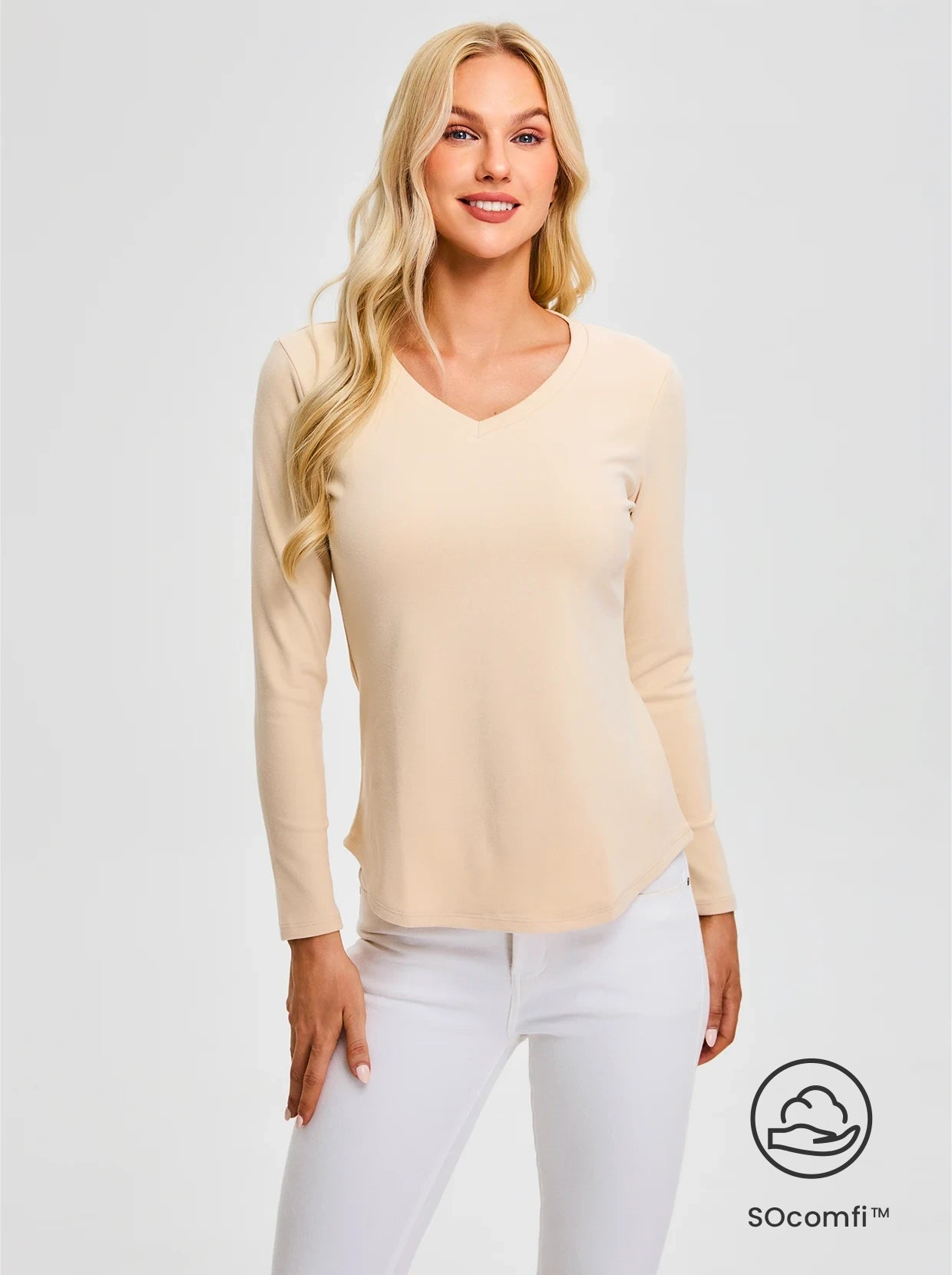 SOcomfi™ V-neck Thermal  long-sleeve Tops for Women