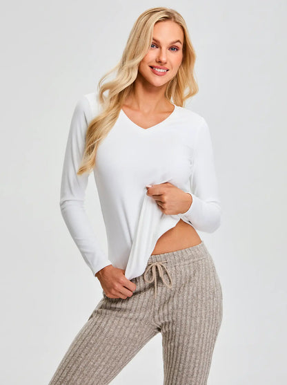 SOcomfi™ V-neck Thermal  long-sleeve Tops for Women