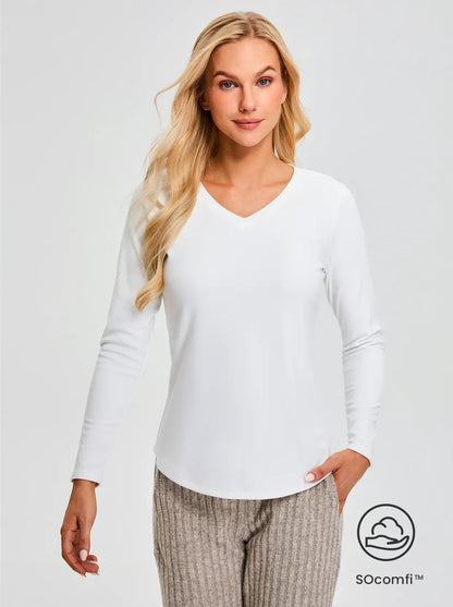 SOcomfi™ V-neck Thermal  long-sleeve Tops for Women