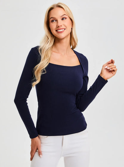 SOcomfi™ Square Collar Long-sleeve Tops For Women