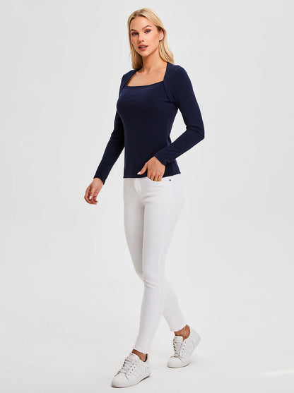 SOcomfi™ Square Collar Long-sleeve Tops For Women