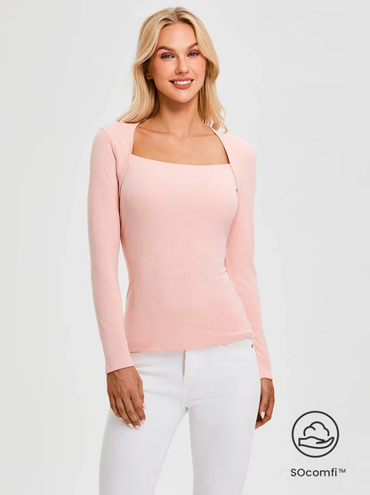 SOcomfi™ Square Collar Long-sleeve Tops For Women