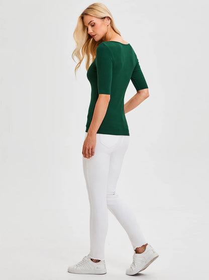 SOcomfi™ Square Collar Half-sleeve Tops for Women