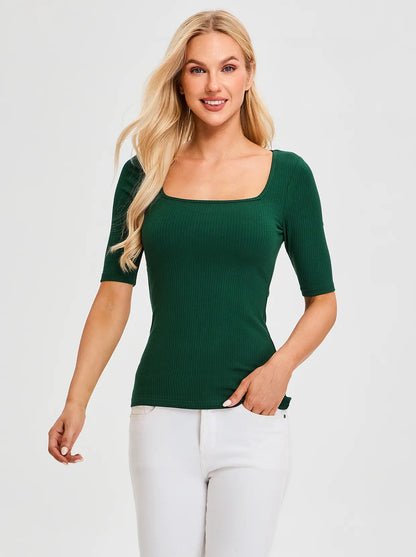 SOcomfi™ Square Collar Half-sleeve Tops for Women